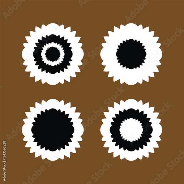 Obraz beautiful flower icon set