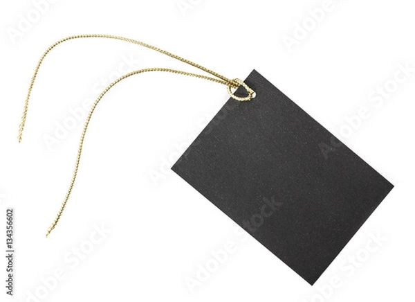 Fototapeta Small black paper etiquette