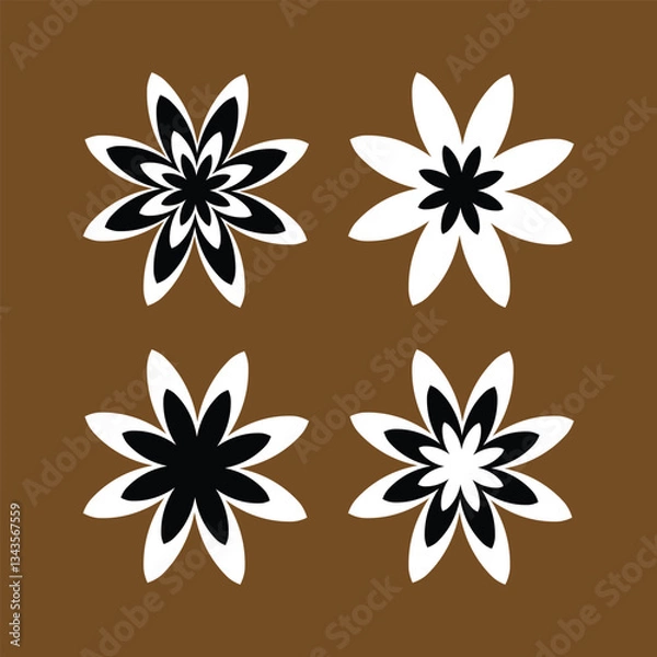 Fototapeta flower icon set