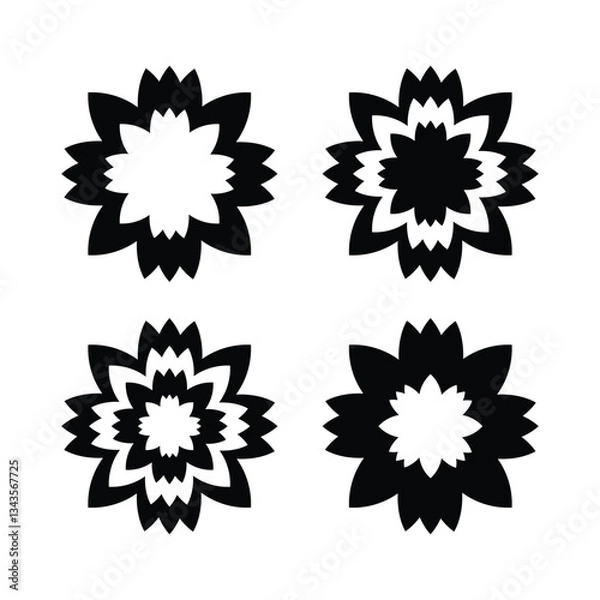 Fototapeta flower icon set