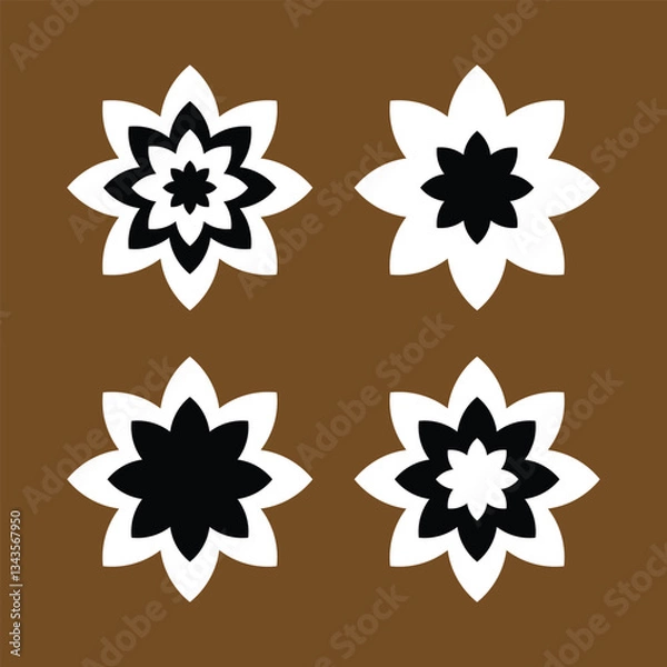 Fototapeta flower icon set