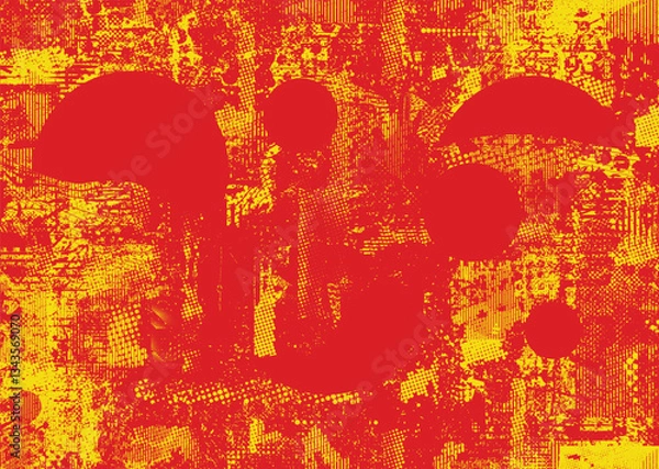 Obraz Background with glitch distorted grunge textures . grunge background texture with halftone dots, glitched shapes, textures and lines .Screen print vector background with grunge textured surface.