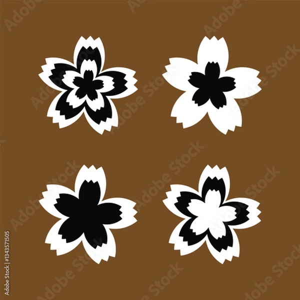 Fototapeta flower icon set 