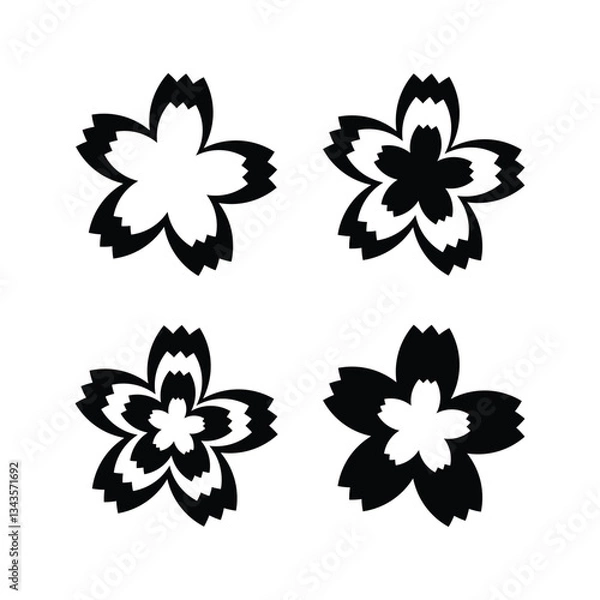 Obraz flower icon set