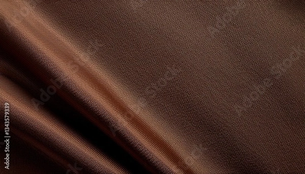 Fototapeta Dark brown fabric texture material fabric background. Generated image