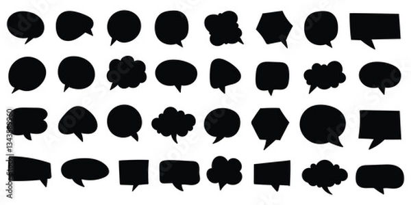 Fototapeta Speech bubble set. Collection of empty speech bubbles. Comic speech bubble. Retro empty comic bubble. Vector illustration