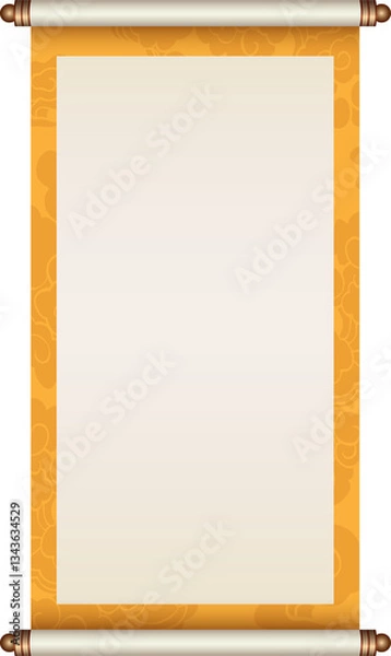 Obraz Ancient Chinese Traditional Scroll, Elegant Oriental Banner with Classic Patterns, suitable for various Oriental and Chinese-style designs, as well as festivals and celebrations.