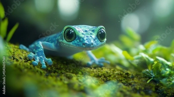 Obraz Translucent Cute Gecko in Fantasy Land