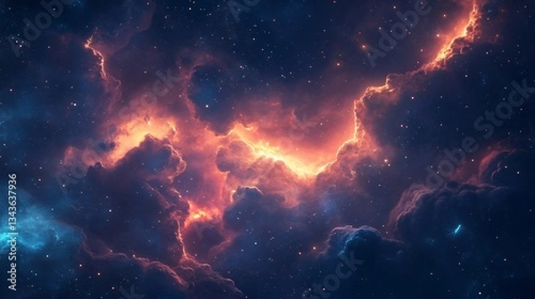 Obraz Glowing Alien Clouds in Atmospheric Fantasy Concept Image