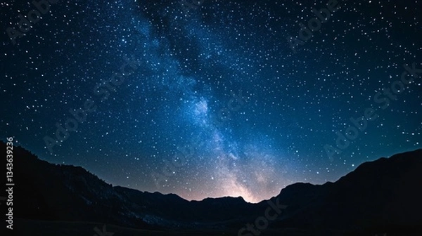 Obraz Starry Night Sky with Countless Stars - Serene Astronomical Background