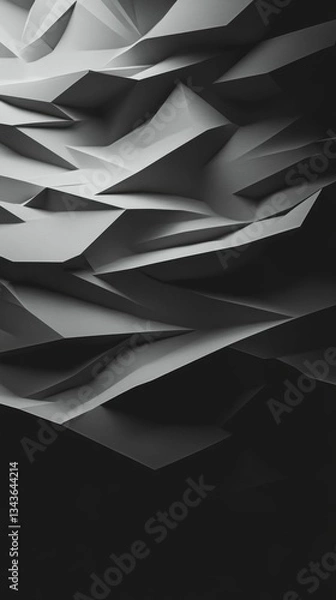 Obraz Abstract paper landscape sharp edges dramatic shadows