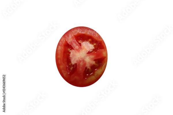 Fototapeta tomato slice isolated. inner part of tomato. red natural food.