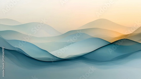 Obraz Abstract layered mountain waves