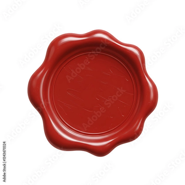 Fototapeta red wax seal, empty red wax seal 