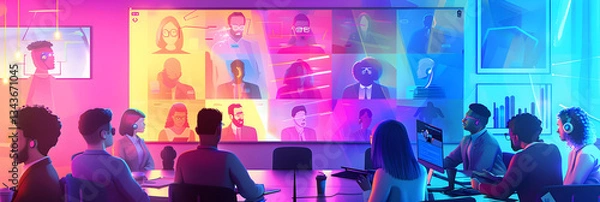 Fototapeta Inclusive Remote Work: A Glimpse into the Future of Global Collaboration