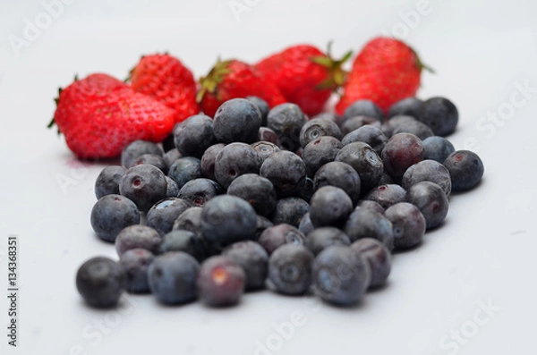 Obraz Strawberries and Black Berries