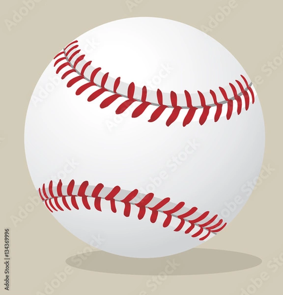 Fototapeta Vector illustration. Baseball ball.