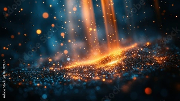 Fototapeta Abstract fiery particles explosion