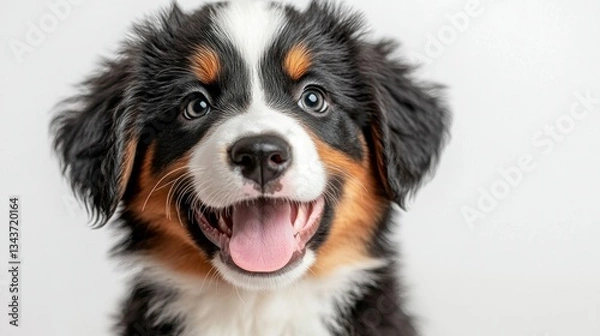 Fototapeta Adorable puppy with open mouth