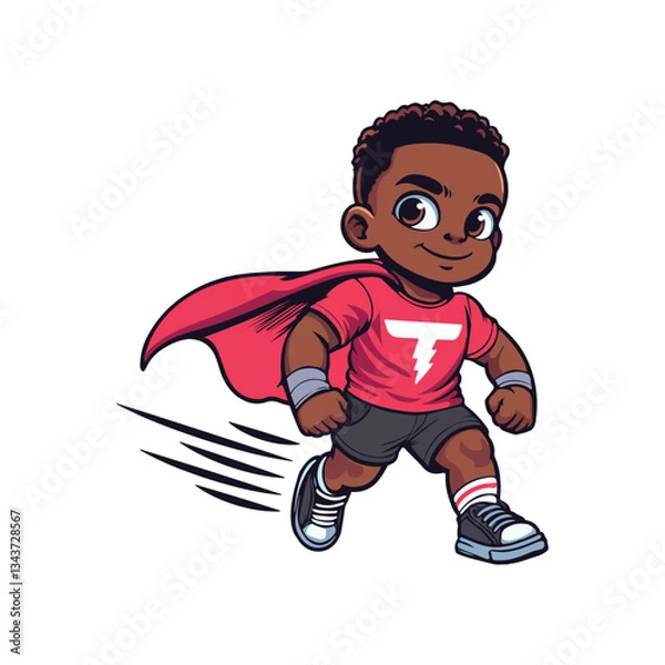 Obraz Super hero boy illustration isolated in white background
