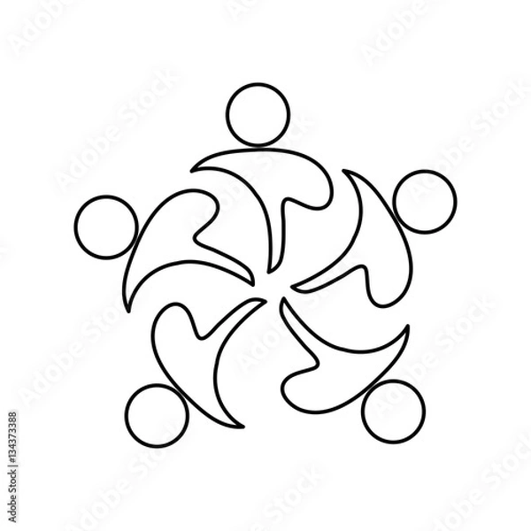 Fototapeta Abstract people symbol icon vector illustration graphic design