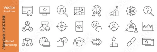 Fototapeta Internet Marketing Icons - Vector Line. Editable Stroke.