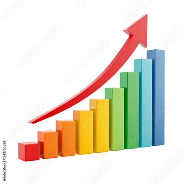 Obraz Growth Chart: Upward Trend, Success, Progress