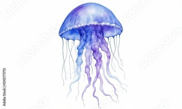 Obraz Purple jellyfish with flowing tentacles