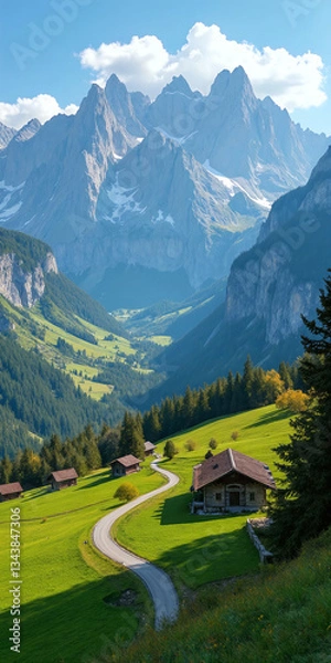 Obraz swiss alps landscape