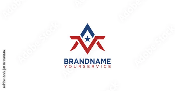 Obraz Initial AM AV Monogram Logo