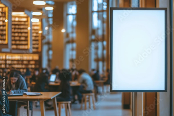 Obraz Blank Billboard, Modern Library Mockup
