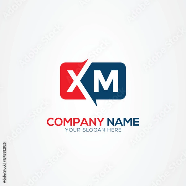 Fototapeta XM or MX Creative Modern Letters Logo Design Element
