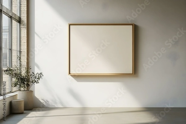 Fototapeta White Empty Studio Room with Display Stand