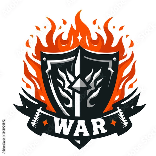 Obraz war shield vector logo