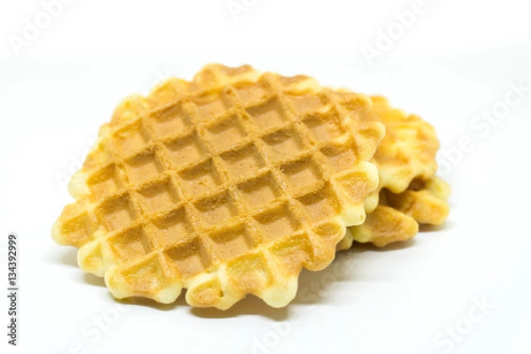 Obraz waffles isolated on white background