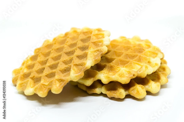 Obraz waffles isolated on white background