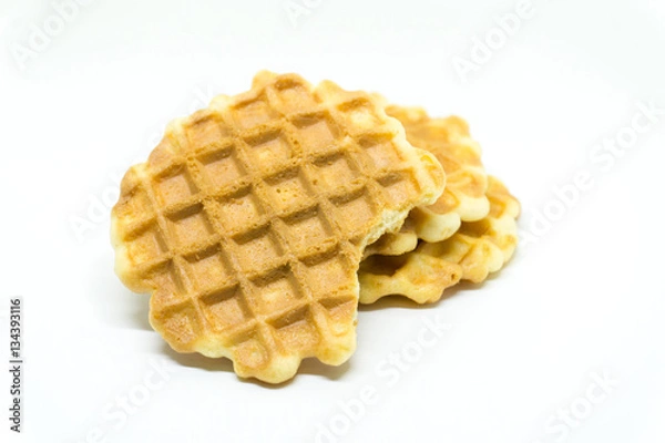 Obraz belgian waffles isolated on a white background