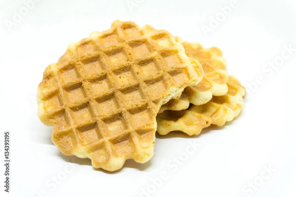 Obraz belgian waffles isolated on a white background