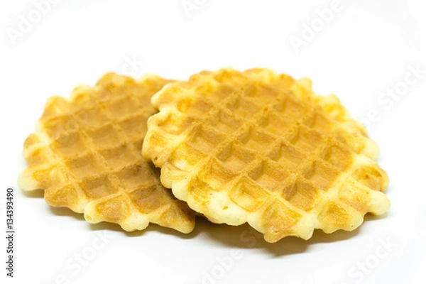 Fototapeta belgian waffles isolated on a white background