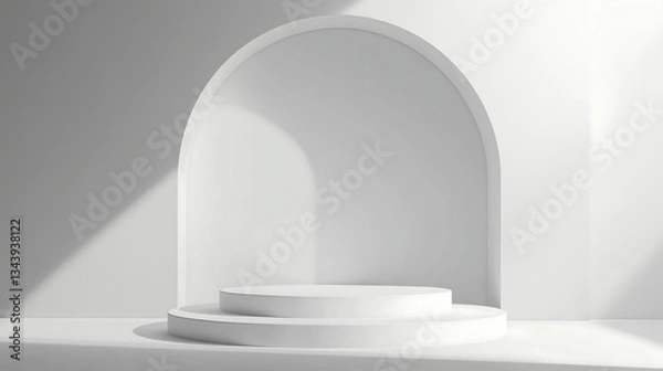 Fototapeta white tone color background with small podium, 화이트, 단상, 포디움 11
