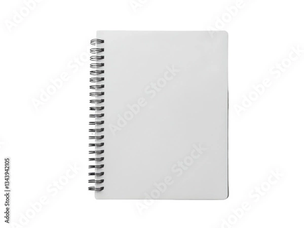Obraz Spiral bound notebook mockup on transparent background.