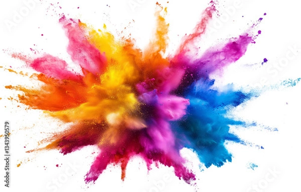 Fototapeta Colorful splash paint color powder festival explosion burst PNG isolated on transparent background