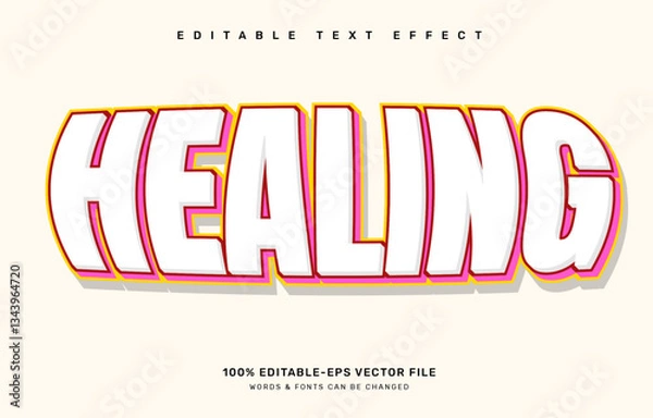 Fototapeta Healing editable text effect template