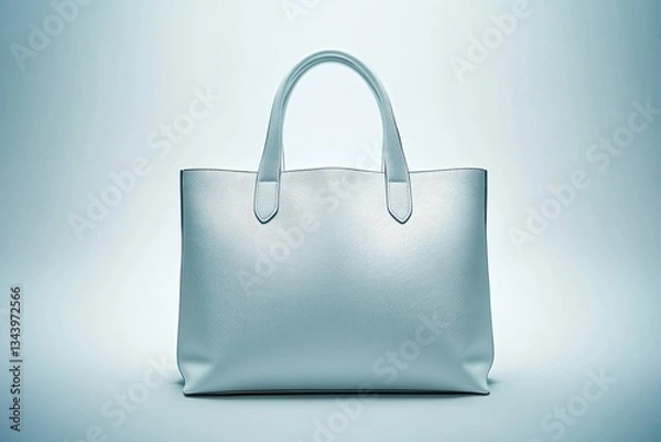 Fototapeta Elegant Light Blue Handbag on Soft Background for Fashion Display