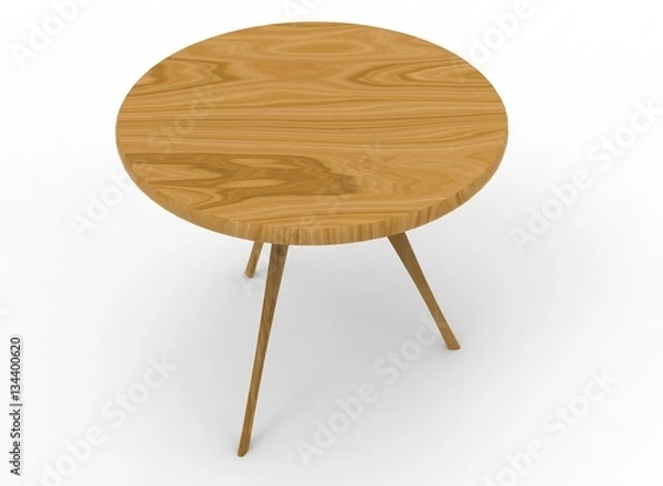 Obraz 3d illustration of wooden table. white background isolated. icon for game web.