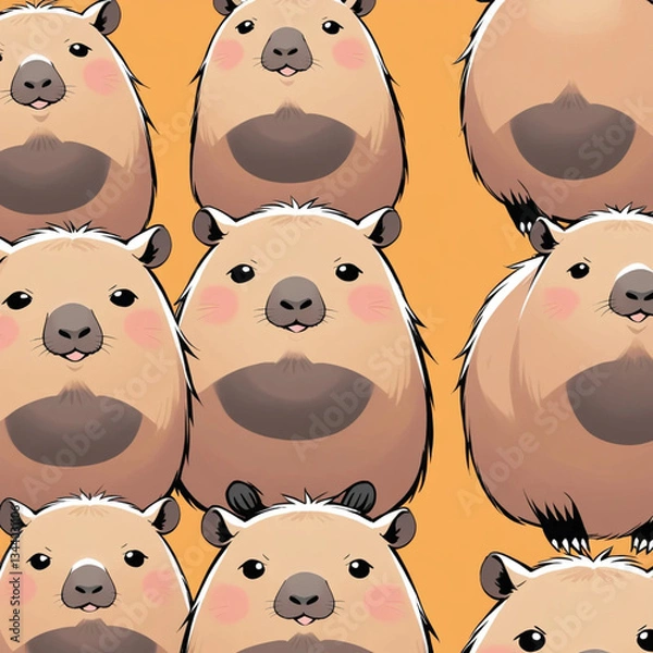 Obraz seamless pattern with funny cats