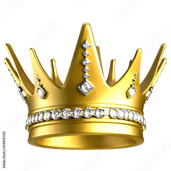 Fototapeta golden crown isolated on white