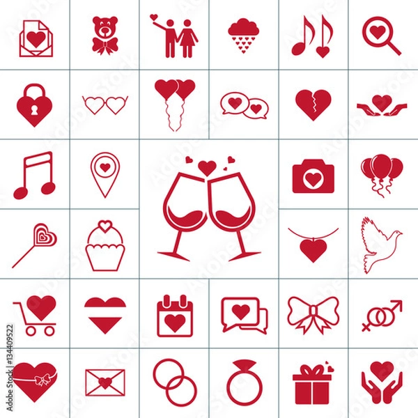 Obraz Valentine icon set
