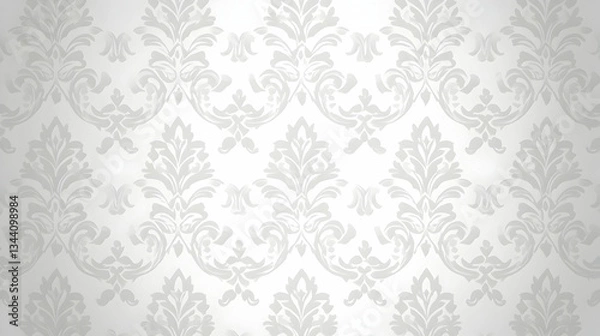Fototapeta Elegant gray damask pattern background for design projects, websites, or presentations