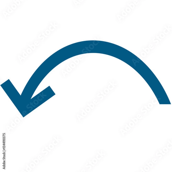 Obraz navy blue simple curved arrow